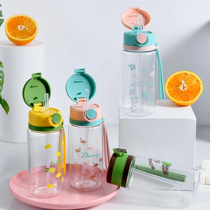 Kids Tritan Water Bottle With Silicon Straw